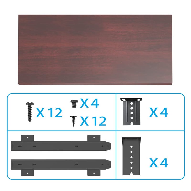 FRMSAET Furniture Accessories Office Product Suits Hardware 20/24/30 inches Keyboard Drawer Tray Wood Holder Under Desk Adjustable Height Platform. (24 inches, Mahogany) - Image 4